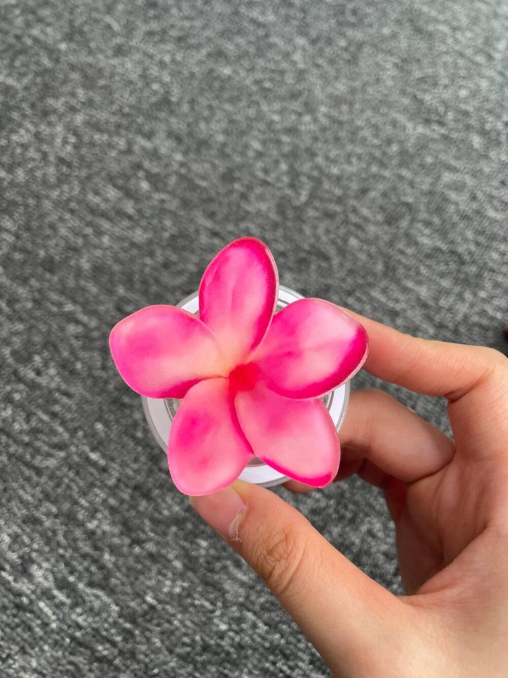 Pink Plumeria Flower Phone Grip | Tropical Floral PopSocket | Cute Summer Phone